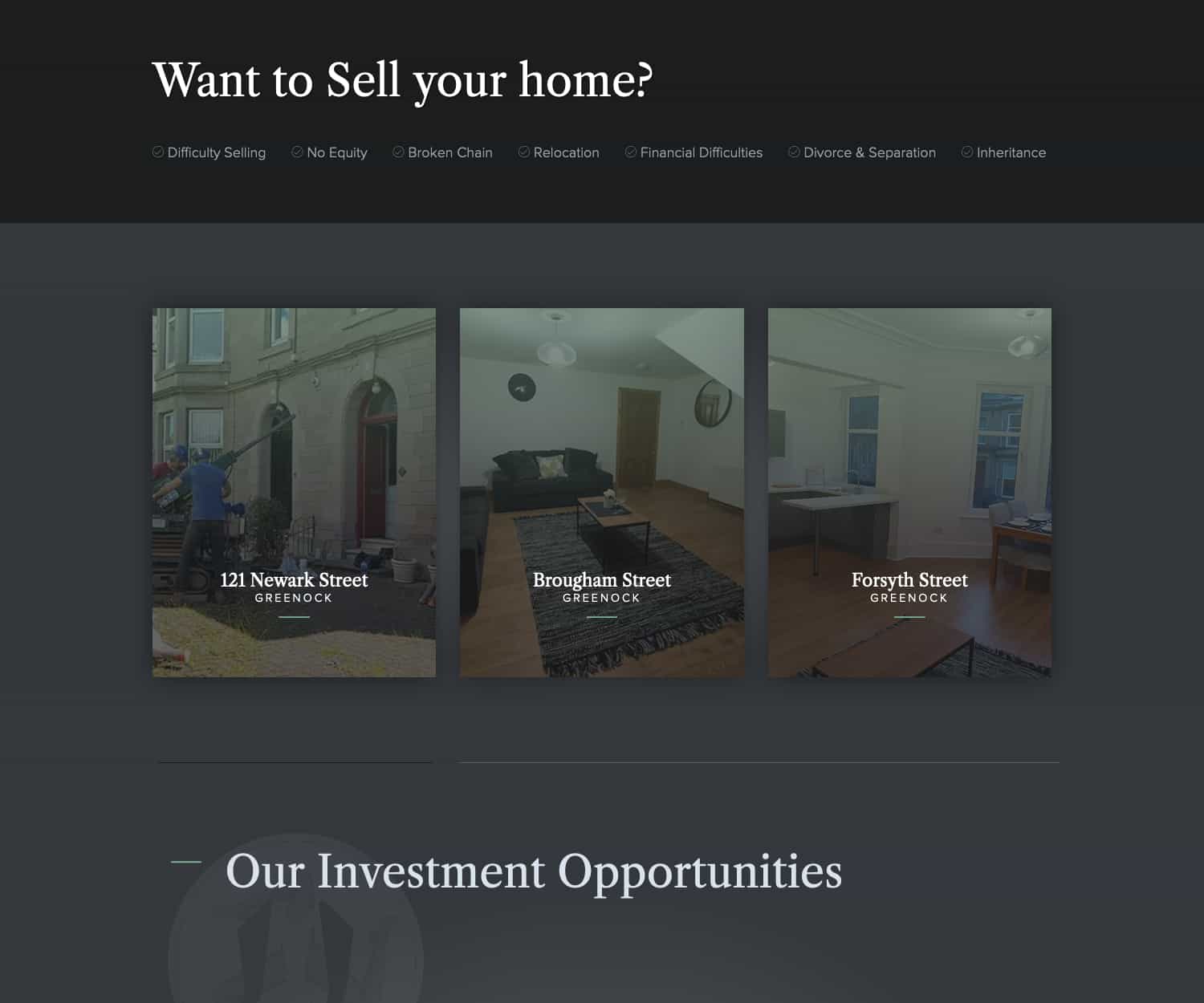 website design for property real estate business in Greenock