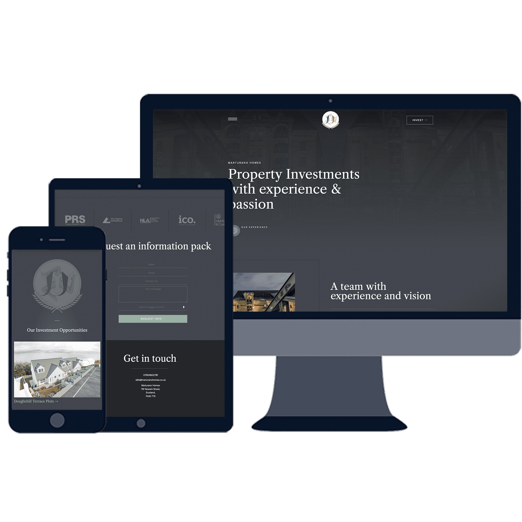responsive website design for Greenock investment business
