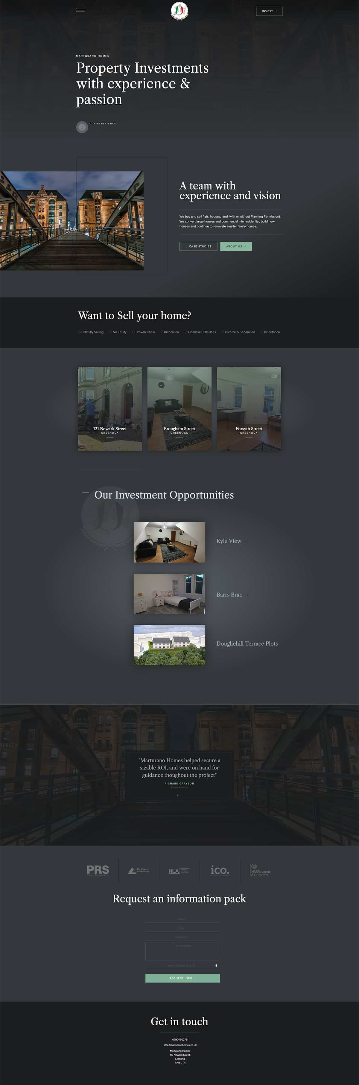 website design for property real estate business in Greenock