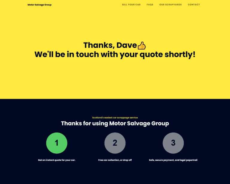 lead generation website for motoring business