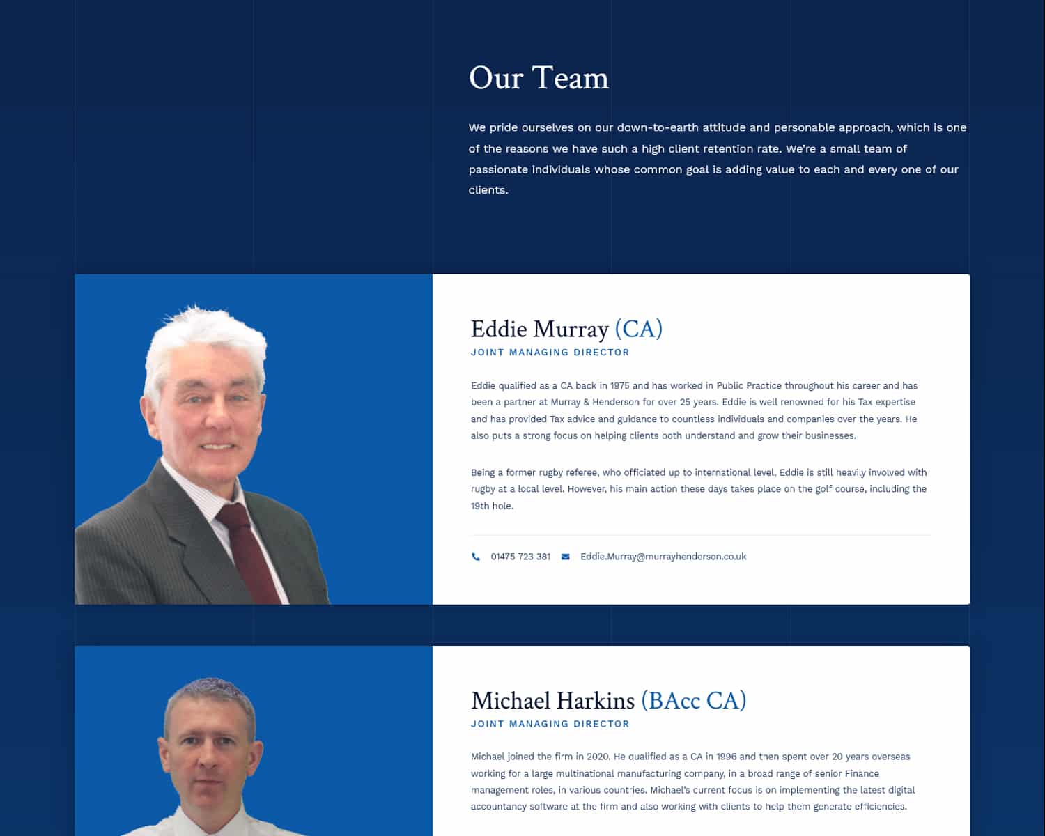 website designed for chartered accountants