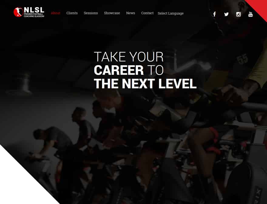 landing page design for sports membership website