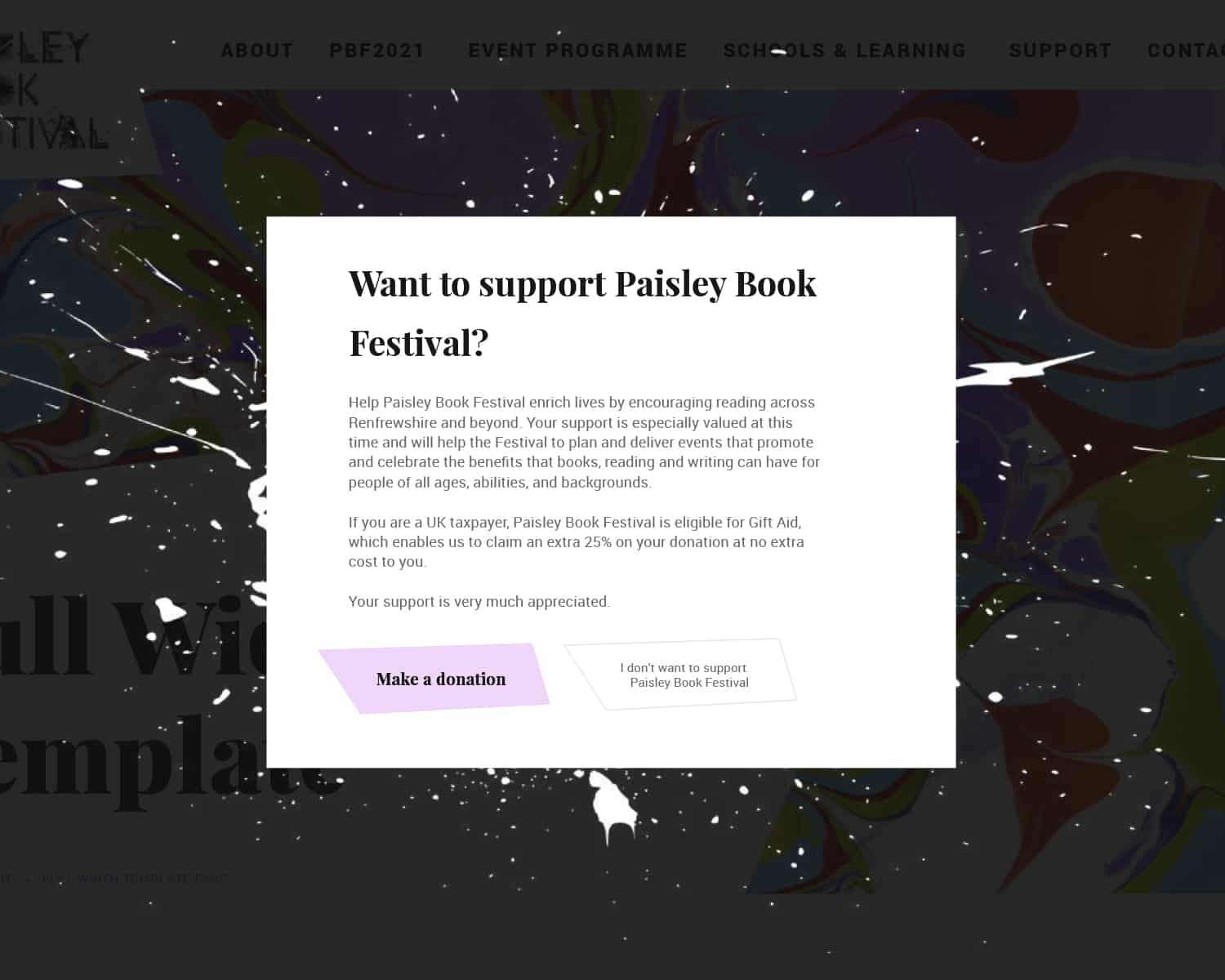 new website for Paisley Book Festival 2021