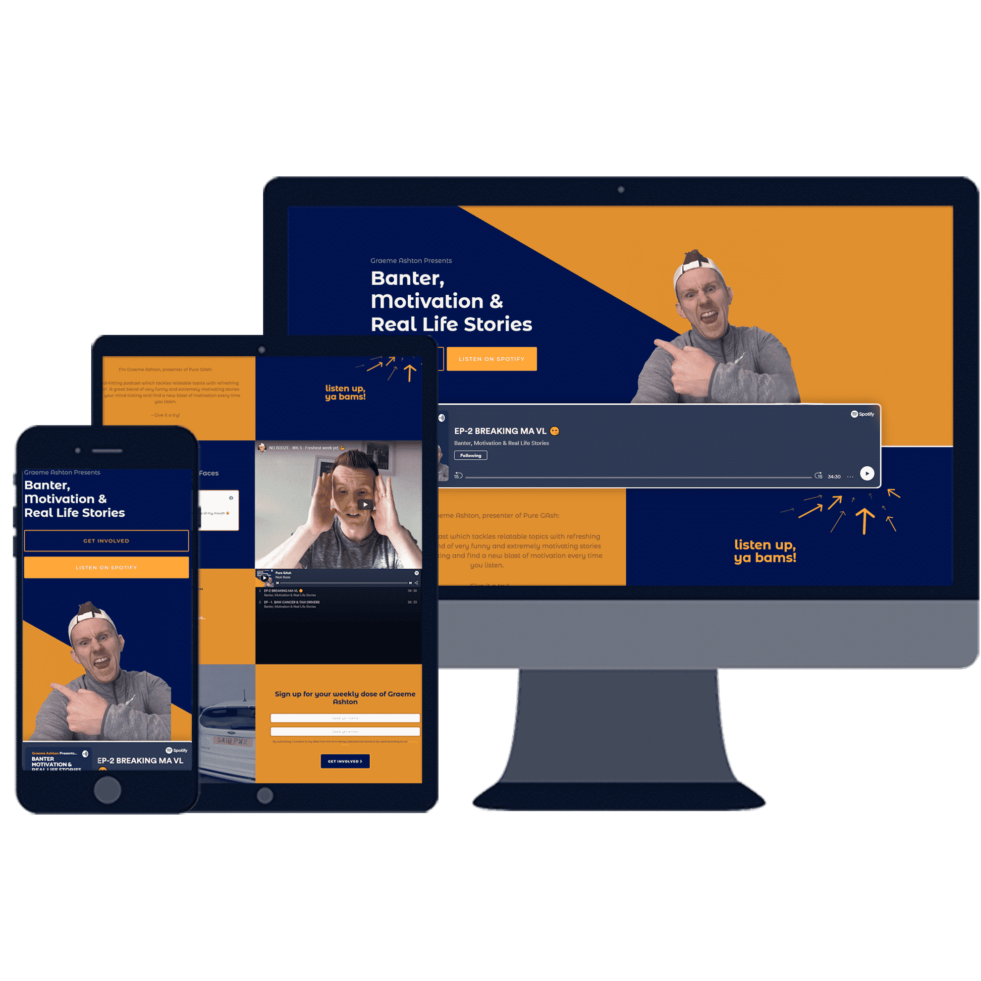 responsive webdesign for online radio podcast