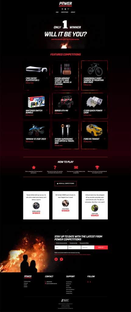 E-Commerce website for online lottery competition