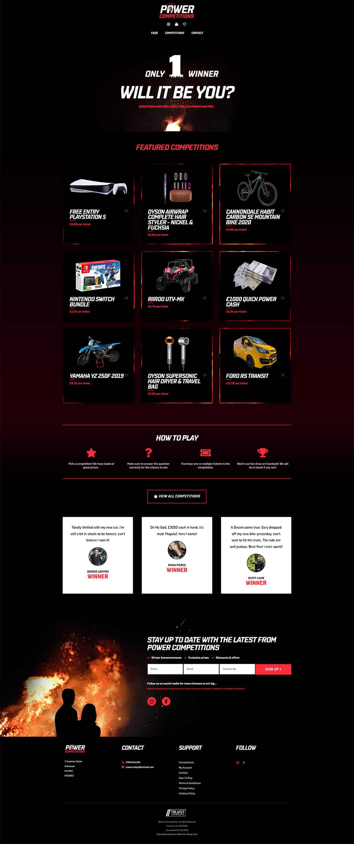 E-Commerce website for online lottery competition