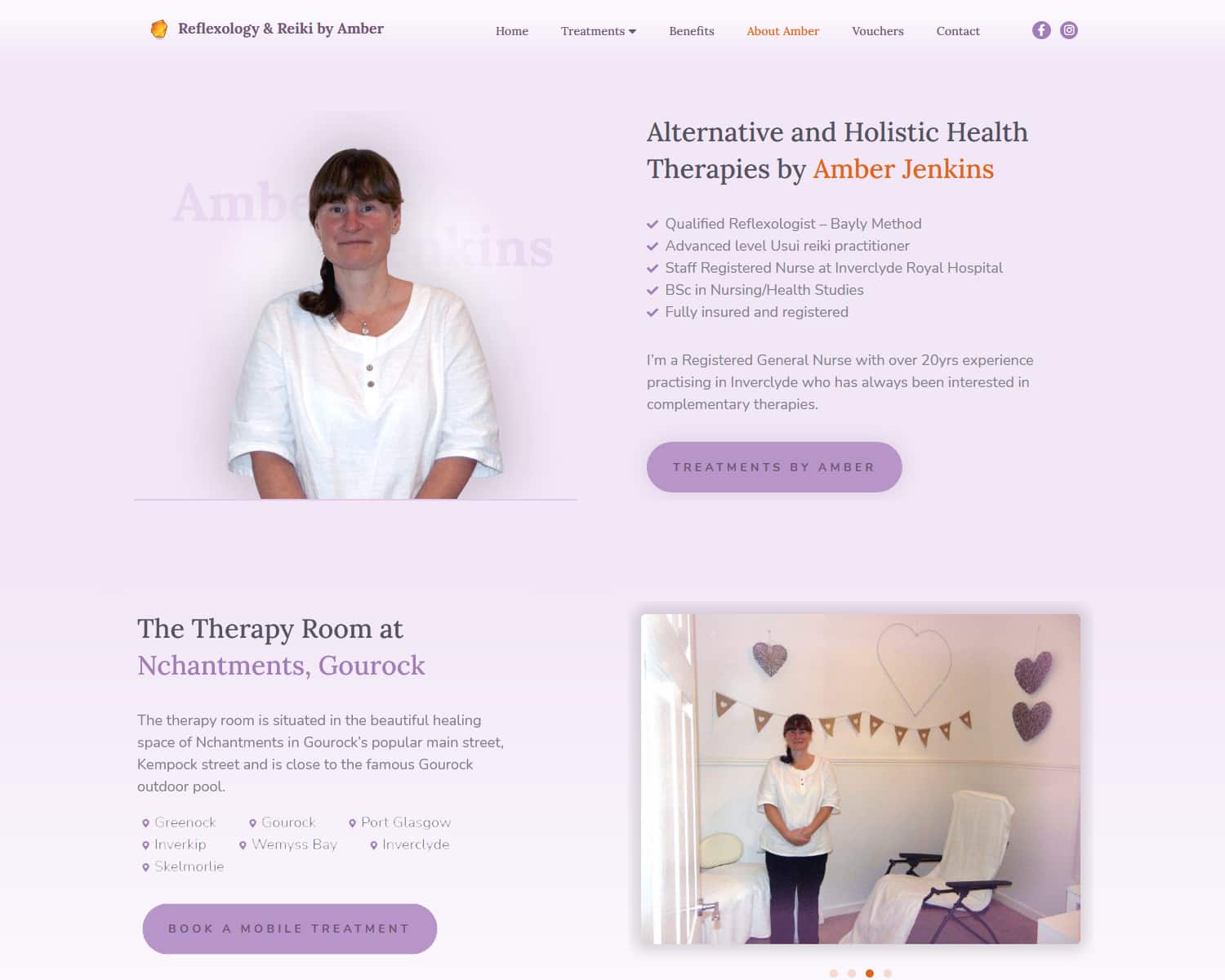 about page on therapist website design in Gourock