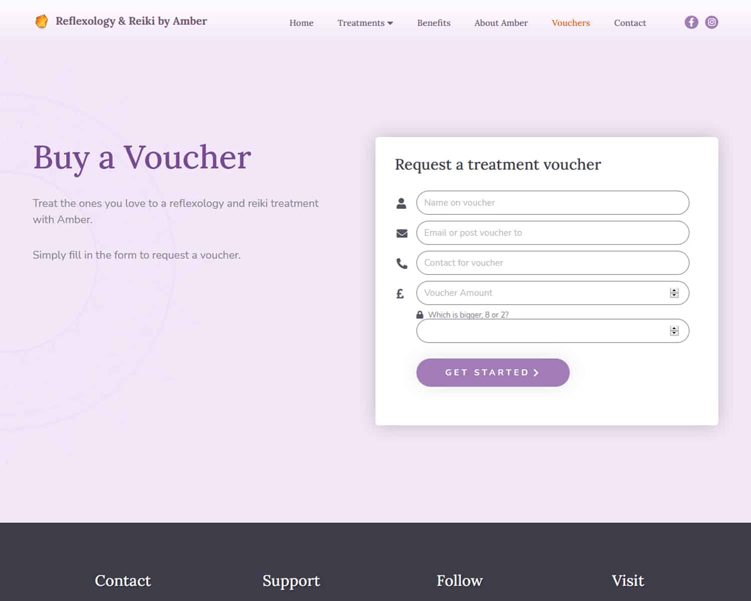 voucher booking for treatment website design for therapist business in Gourock