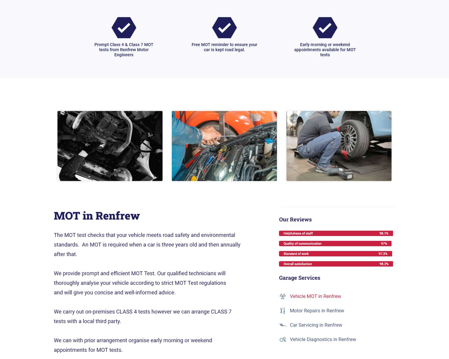 car garage website design