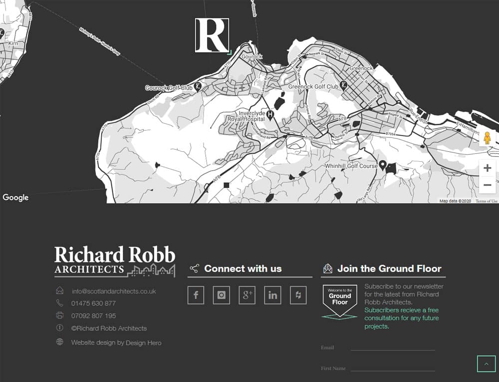 design of contact map for portfolio website