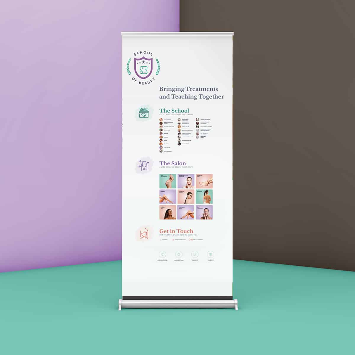 design of rollup banners for beauty salon
