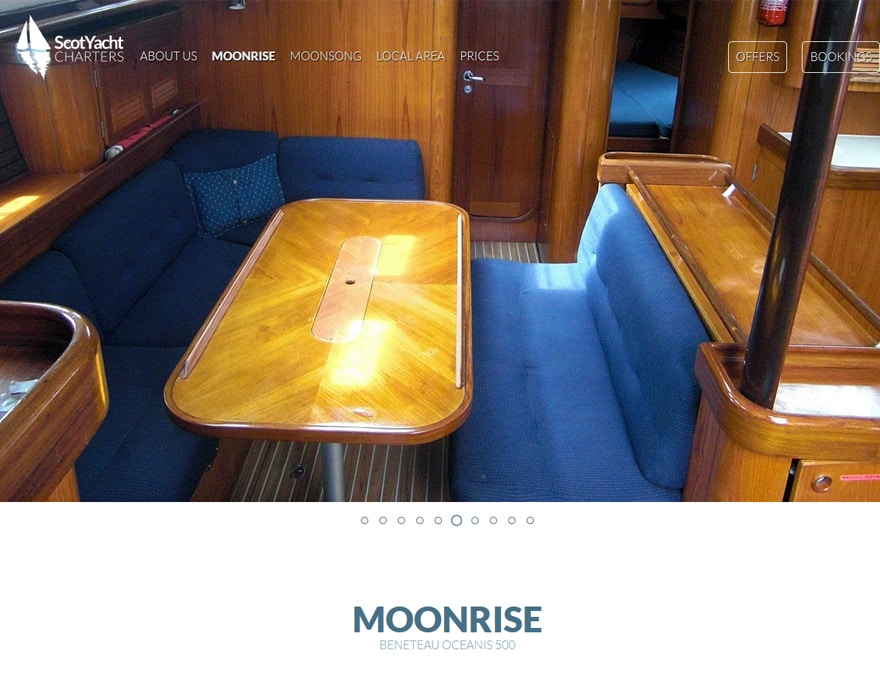 yacht page design for budget business website
