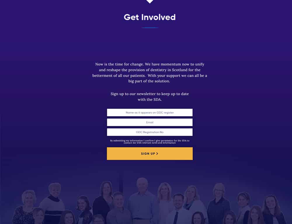 email marketing for scottish dental association website
