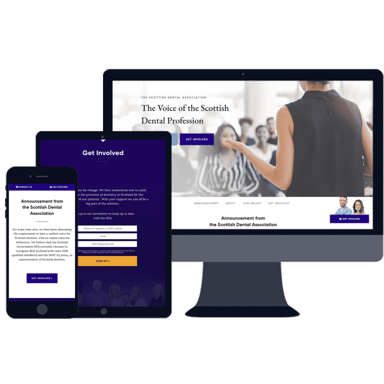 responsive website design for scottish dental association