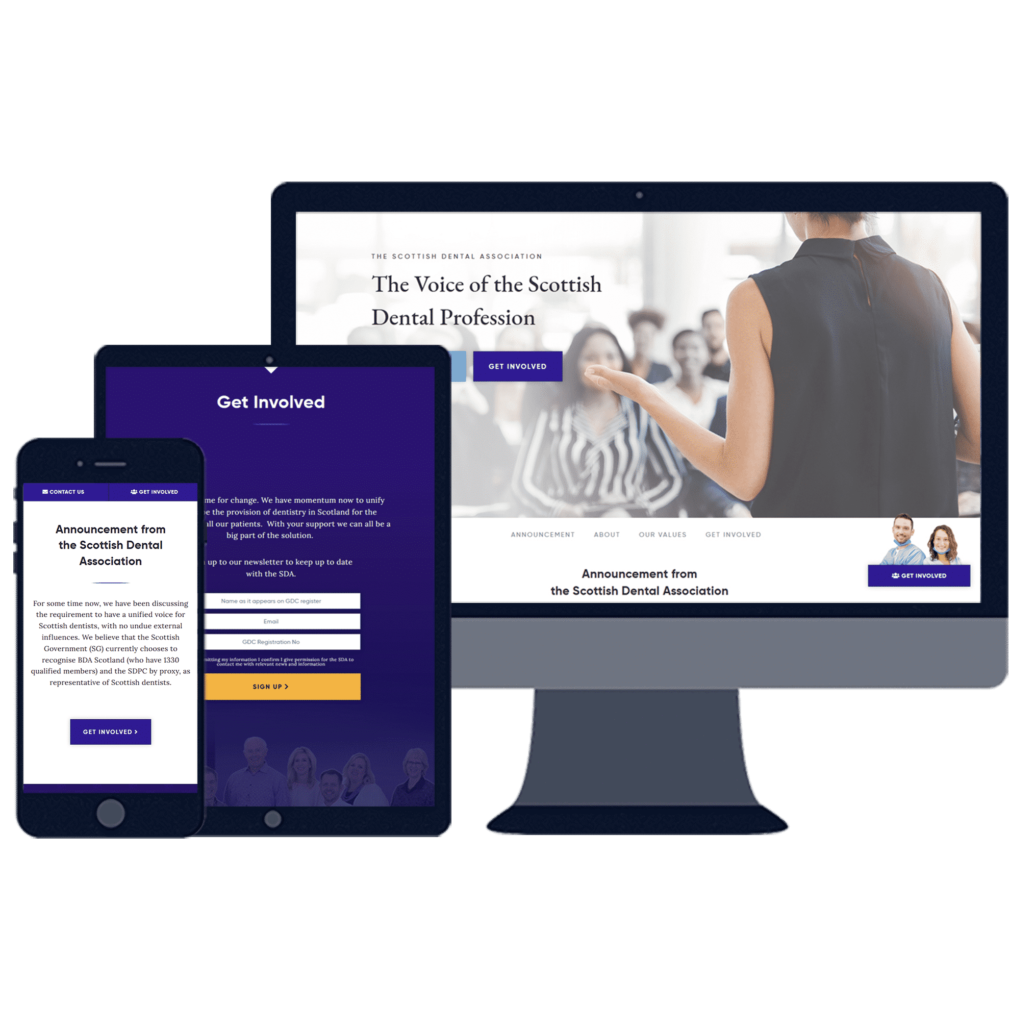 responsive website design for scottish dental association