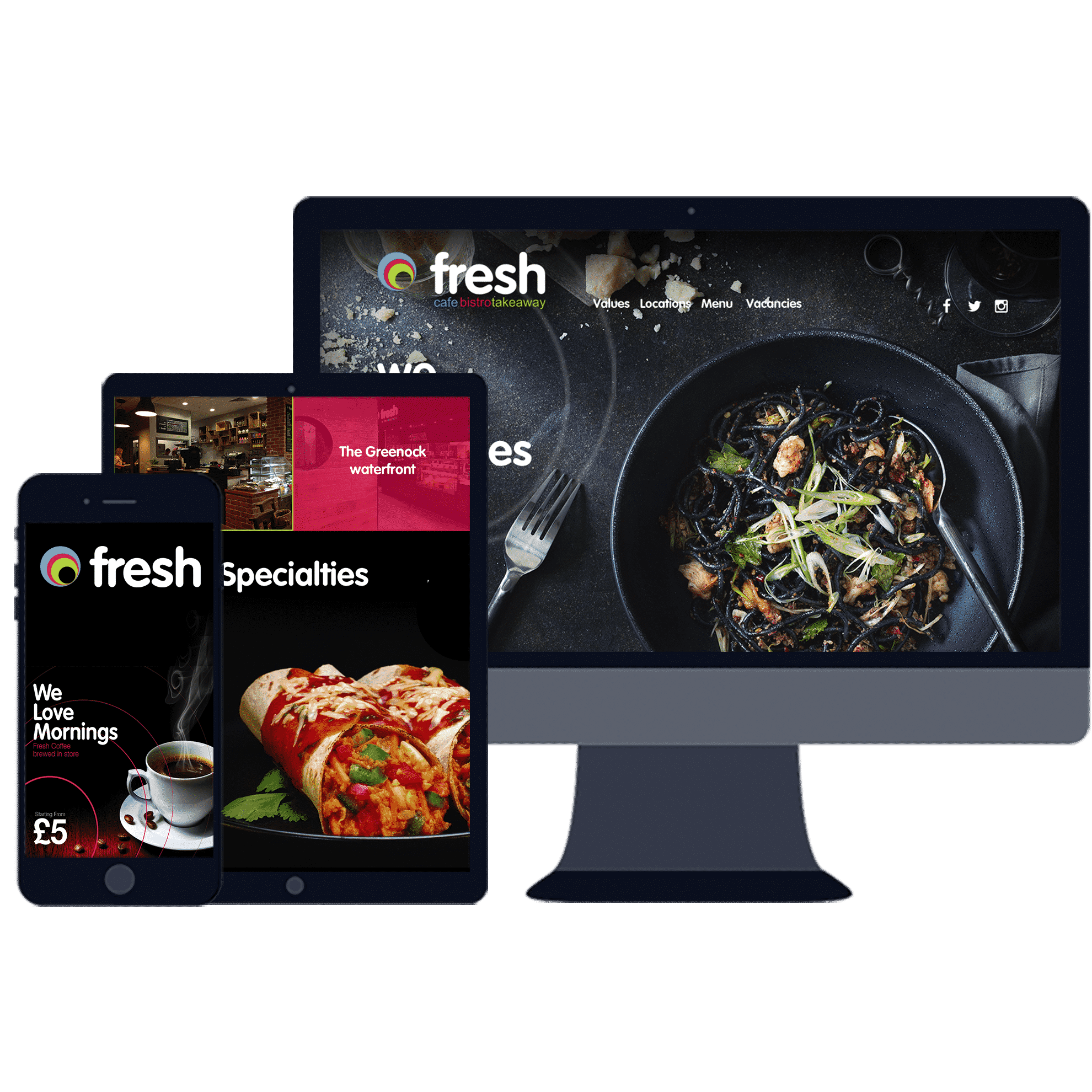 responsive website design for food and drink businesses