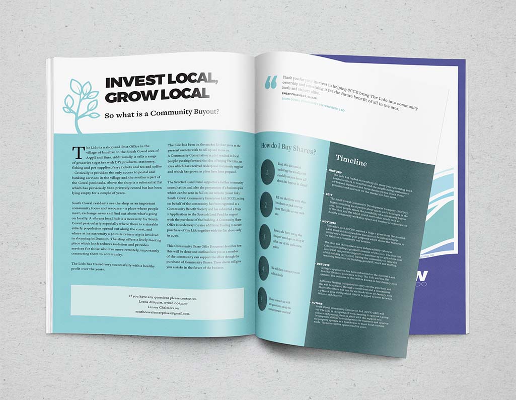 brochure design for community buyout