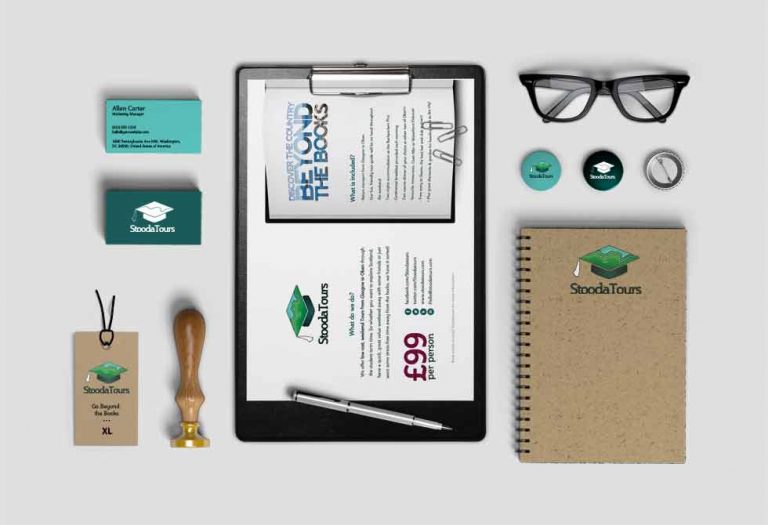 Design of business stationery for student tour group
