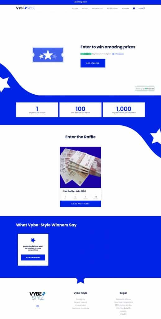 online raffle competition website developers