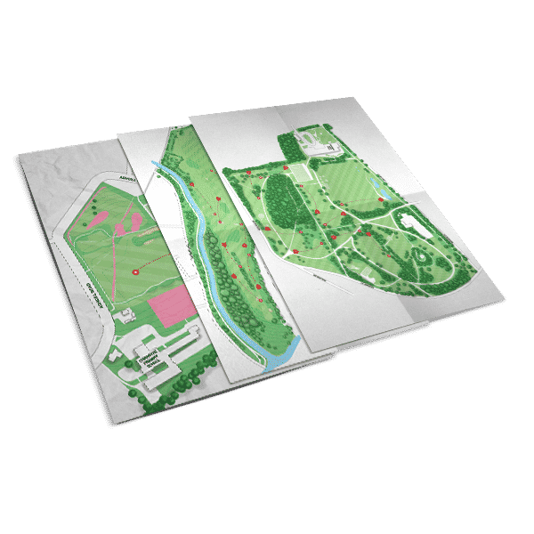 design of illustrated maps for glasgow disc golf