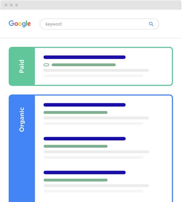 organic vs paid search results